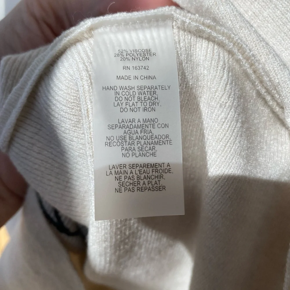 LIV Milano Cream Sweater with Black Floral Design - Picture 5 of 5